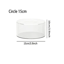 1 Set Transparent Acrylic Cake Stand, Fillable Cake Box Holder With Cover, Round/Square Cake Display Box, Suitable For Wedding And Birthday Party Centerpiece Decor - Clear - View 5