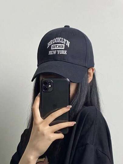 New York Retro Embroidered Baseball Cap - Unisex Soft Top Dad Hat, Breathable & Stylish, Black With White Lettering, Perfect For Casual Wear, Perfect For Thanksgiving