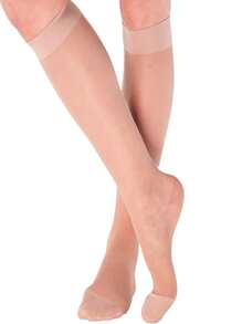 1/2/4 Pairs Ultra Thin Women Pantyhose, Solid Color Knee-High Socks, Sheer Leg Stockings