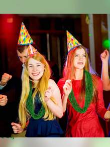 6pcs Sequin Green Shamrock Headband & Bracelet Beads Set, Party Favors For St. Patrick's Day, Suitable For Celebrations Prom - Green - View 5