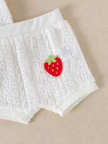 2-teiliges Set für Babys und Mädchen, süßer, bequemer Strampler mit Trägern und Shorts, leichter Sommer, Cut Out