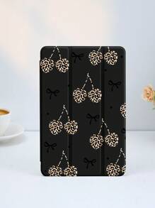 1 pieza Funda protectora plana compatible con iPad 10.2 pulgadas, iPad Pro 11 2021/2020/generación 10, iPad Mini 4/5/6, Galaxy Tab A8 10.5 pulgadas 2022, Matepad 10.4/Tab, con ranura para lápiz, anti caídas, cubierta protectora con soporte tipo atril, con estampado de lazo, leopardo y flor de cerezo