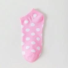1/5/8/10 双女士圆点短袜，轻薄、透气、舒适柔软、休闲百搭 - 彩色 - 查看 5