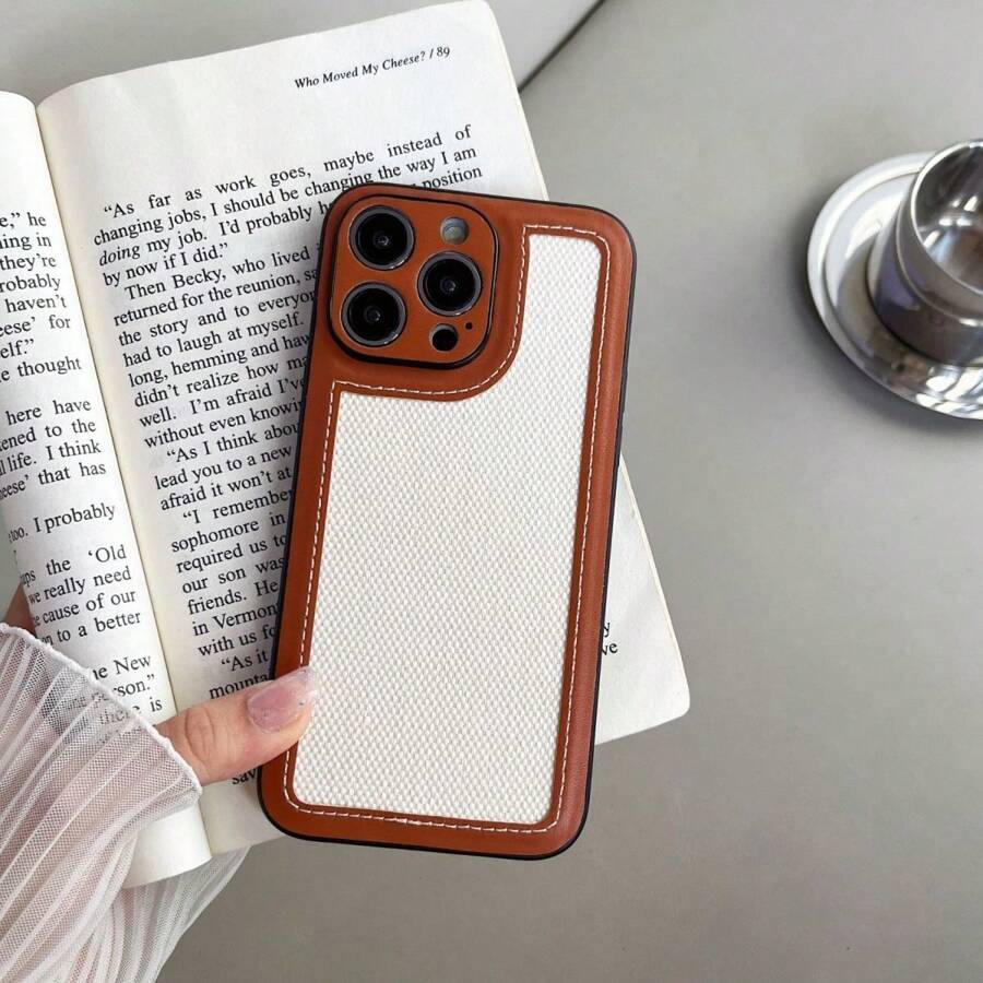 Fabric Phone Case Compatible With IPhone 13 Pro Max/15 Pro/14, White Color, Precision Cutouts, Anti-Fall, Full Body Protection, Ultra Thin & Lightweight, Breathable, Ins Style Brand
