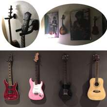 Soporte de pared para 6/4/3/2/1 piezas de guitarra, 4 paquetes, soporte de pared para guitarra con ganchos y tornillos, fácil de instalar, apto para guitarras de todos los tamaños, bajo, mandolina, banjo, ukulele