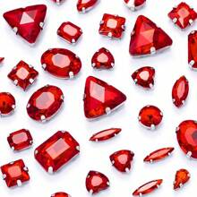 50 piezas/bolsa Piedras de strass premium brillantes de formas y tamaños variados para coser en ropa, zapatos, bolsos, decoración de vestimenta para boda, fiesta y disfraces (Colores: Blanco/Negro/AB/Rojo/Morado celeste/Morado cristal/Rosa/Verde/Azul)