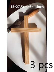 1pc 5/11inch Wooden Cross, DIY Wall Unfinished Wooden Cross, Blank Wood Christian Catholic Cross Made In ,Handmade Catholic Cross, Wooden Cross For Walls, Jesus Christian Hanging Cross As A Gift For Families