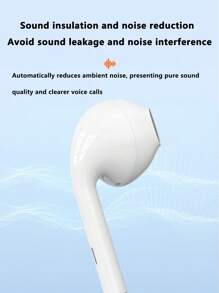 Type-C In-Ear Wired Headphones With Microphone And Remote Control, Clear Voice Calling, Compatible With IPhone, 3.5mm Phones - White - View 6