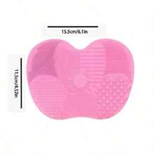 1 tampon de frottage en silicone avec ventouse, tampon de frottage en silicone, outil de beauté, tampon de frottage, tampon de nettoyage de pinceau de maquillage, brosse de beauté de nettoyage quotidien, pinceau de maquillage, tampon de frottage, bol de lavage pliant portable en silicone (style et couleur aléatoires)