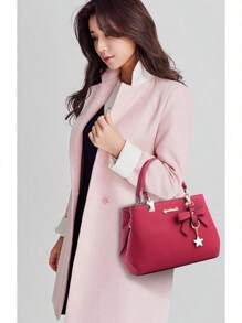 Dreubea Womens Handbag Tote Shoulder Purse Leather Crossbody Bag Bolsos Para Mujer - 酒紅色 - 查看 6