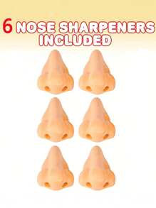 6/12 Innovative Nose Shaped Pencil Sharpeners - Quirky And Fun Pencil Sharpeners, Manual Double Hole Pencil Sharpeners For Student Stationery