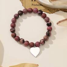 1 件定制雕刻天然石弹性手链 - 完美的生日、周年纪念日或情人节礼物，最佳母亲节礼物 - 彩色 - 查看 17
