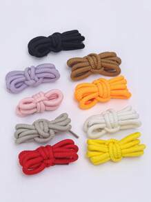 Multi-Color Shoelaces Suitable For Sports Shoes, Chunky Sneakers, Colorful, Round Shoe Laces - White - View 4