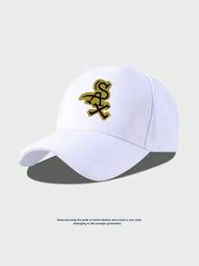 1 件动漫/漫画名侦探柯南主题字母印花棒球帽，男女通用户外防晒帽 - SAX 棒球帽 - 查看 3