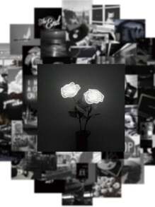 50/150pcs Black & White Artistic Atmosphere Photo Stickers, Personalized Artistic Style, Waterproof PVC Material, Suitable For Helmet Decoration, Car Decor, Party Decor, Labels, Self-Adhesive Stickers, Scrapbooks, Laptops, Luggage, Guitars, Water Bottles, Phone Cases, Urban Youth Fashion Decor