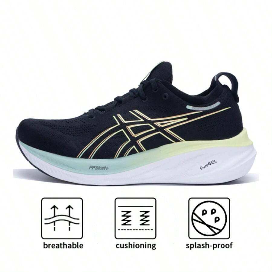 Asics 男鞋跑步鞋GEL-NIMBUS 26緩震運動鞋低筒跑步鞋1011B996-001 - 黑色 - 查看 1