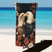 1 Piece Extra Large Beach Towel - Quick Drying, Soft, Lightweight, Sand-Free, Microfiber Material, Cute Bird Design, Ideal Gift For Women And Adults, Suitable For Pool, Travel And Swimming Summer, Holiday