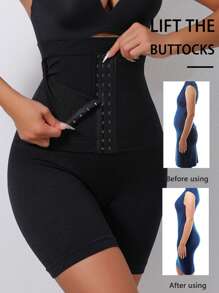 2 sztuki damskie bezszwowe majtki z wysokim stanem, gorset, majtki, mocna kompresja, bielizna modelująca brzuch, modelująca sylwetkę, modelująca brzuch, podnosząca pośladki - Wielokolorowe - Zobacz 5