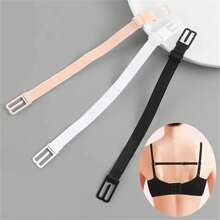 1/3pcs Set Bra Strap Extender, Adjustable Metal Buckle, Solid Color Polyamide Elastic Non-Slip Shoulder Strap Clips, Black, White, Beige, Lingerie Accessories Summer Cooling,Beach,Travel