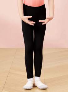 1 Piece/2 Pieces Girls Black Dance Cropped Leggings, Lightweight, Breathable, Stretchy, , Pair With Skirts For Dance Outfits, Children Tights - Multicolor - View 5