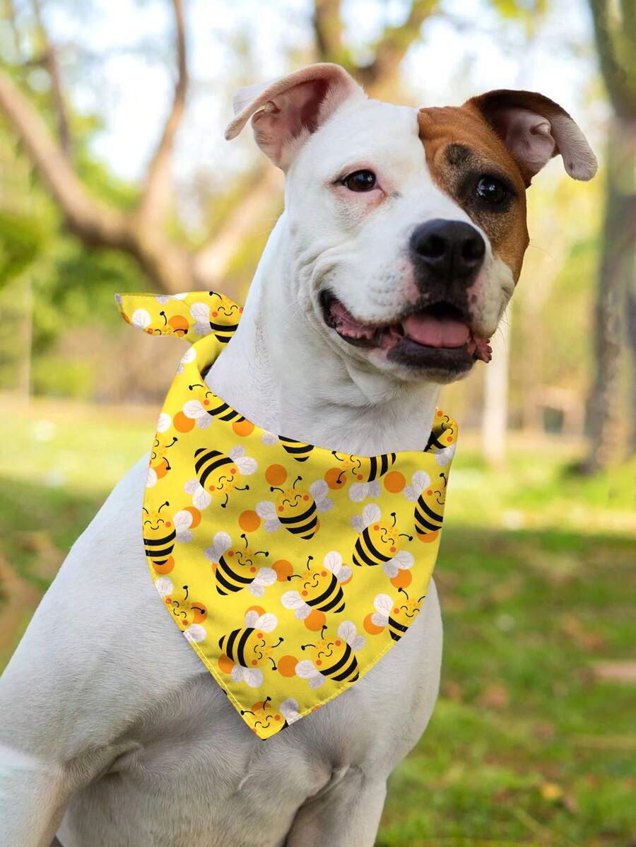 Bee Print Pet Bandana - Multicolor - View 1