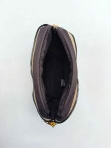 Women's Small Simple Zipper Crossbody Bag. - Beige - View 3