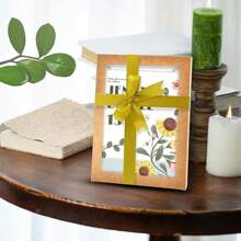 10pcs Kraft Paper Postcards Frame Packaging Boxes, Holiday Greeting Cards Storage Box, Cookie & Candy Folding Display Boxes With Window - Brown - View 3