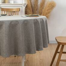 Farfallarossa Nappe rectangulaire/ronde texturée, imperméable, anti-taches et sans plis. Décoration de table de cuisine et de salle à manger. Housse de table en tissu pour une utilisation intérieure et extérieure - Gris foncé - Voir 7