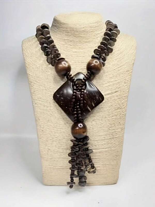 Bohemian Vintage Style Fashion Versatile Coconut Shell Long Necklace