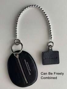 Acessório Pendente de Bolsa da Moda 1 Bolsa Preta de Couro Texturizada, Chaveiro de Alta Qualidade, Adequado para Presentes do Dia dos Namorados e Decoração de Bolsa de Chaves, Presentes de Dama de Honra