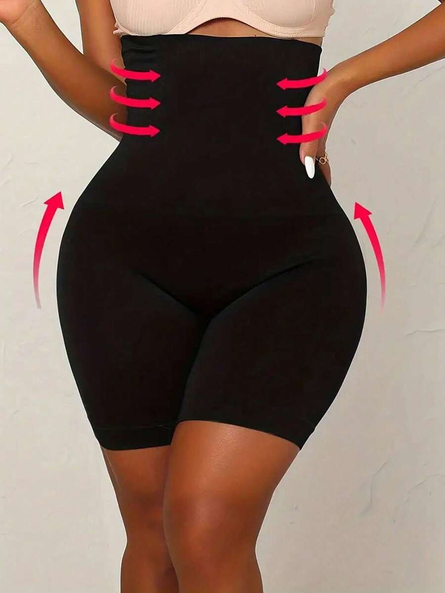أحدث سروال بتصميم ضيق، سروال السلامة، ملابس رياضية للنساء بتصميم ضيق مشكل، ملابس داخلية متماسكة عالية الخصر ضيقة للعام 2025 - الأسود - مشاهدة 1