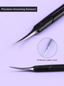 2nd Generation Russian-Style Cuticle Scissors, Ultra-Thin Hooked Curved Tip Hawkbill Cuticle Nipper - Black - View 5