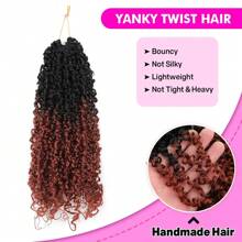 12 Inch 1 Pack Yanky Twist Crochet Hair Pre-Twisted Fluffy Spring Yankee Twist With Curly Crochet Hair For Women Crochet Hair Pre Looped Synthetic Hair Extension - Multicolor - View 6