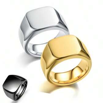 Gepersonaliseerde titanium stalen ring voor mannen, vintage roestvrijstalen ring met effen oppervlak