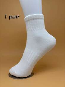 1/5/10 Pairs Classic Black & White Women Short Socks, Plus Size Breathable Casual Sock For Ladies, Spring/Summer/Autumn, Sports Style, Unisex Mid-Calf Socks, Versatile, College Style - Multicolor - View 17