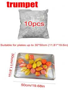10/50/100 Pcs Large Size Transparent Food Cover Dome: Suitable For A+B Size Trays Less Than 70 Cm/27.6 Inch, Kitchen Storage, Bread Freshness, Food Storage, Kitchen Organizers, Kitchen Accessories, Tools