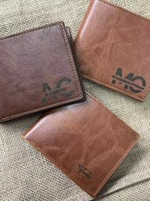 1pc Wallet With Gift Box Packaging, Men's PU Wallet, Laser-Engraved Leather Wallet, Engraved Wallet, Best Man's Wallet, Leather Wallet, Customized Wallet, A Gift For Men Or Boyfriends, A Father's Day Gift, A Christmas Gift For Him,Valentine's Day Gift