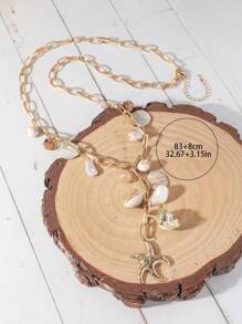 1pc Fashion Bead Ocean Series Necklace, Suitable For Women Everyday Wear