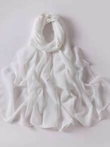 新款珍珠雪纺刺绣长围巾/头巾,适合中东、马来西亚和印度尼西亚 - 多色 - 查看 26