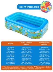 1pc Thickened Inflatable Ocean Ball Outdoor Home Swimming Pool, Suitable For Yard, Outdoor, Beach Party, Beach Essentials, Beach Accessories, Pool Float - Blue - View 5