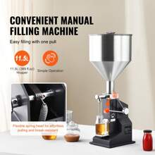 Pneumatic Or Manual Paste Liquid Filling Machine, 5-100ml Bottle Filler, Adjustable Bottle Filling Machine, Stainless Steel Liquid Filler With Pedal, Hopper For Milk Water Juice Essential Oil Shampoo Cosmetic Honey Lotion - Manual, 5-100ml - 查看 2