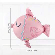 New Mermaid, Marine Animal, Shark Shaped Aluminum Foil Balloons, Suitable For Holiday, Birthday Party Decorations - Mermaid Ocean Animal Shark Aluminum Film Balloon - View 8