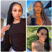 2/4/5/8pcs Hair Synthetic Crochet Hair Extensions For Women For Braiding Senegalese Twist Fake Hair, Halloween - Black - View 8