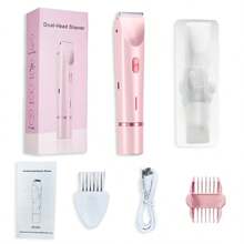 Tondeuse à cheveux double tête Rasoirs électriques pour femmes Rechargeable Wet Dry Machine de rasage indolore pour le corps et les zones intimes