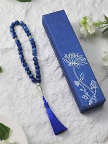 1 件 33 珠 8 毫米手工穆斯林祈祷珠 Tasbih，时尚简约蓝色礼盒（多种颜色可选）