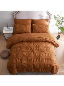 7-Piece QUEEN Pinched Pleat Comforter Set - Soft, Breathable, And Hypoallergenic Bedding For All Seasons - Queen Size With Sheets, Pintuck Design, And Bed-In-A-Bag Convenience