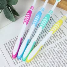 1pc Manual Dual-Color Sharpening Silk Toothbrush, Adult Soft Bristle Toothbrush, Household Daily Necessities, Super Toothbrush - Multicolor - View 8