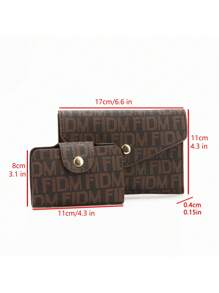 3pcs/Set Vintage PU Crossbody Bag, Retro Twist Lock Shoulder Bag, Women Fashion Handbag And Wallet - Brown - View 6