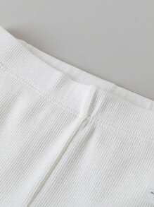 mini bala Baby Girl Soft Stretchy Leggings - Breathable Elastic Infant Pants - Original White - View 6