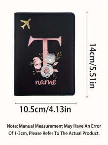 Custom Name Initial Passport Holder Stylish Personalized Faux Leather Passport Cover Texture Design For Travel School Lightweight Foldable Travel Accessories Ideal Gift - Multicolor - View 9